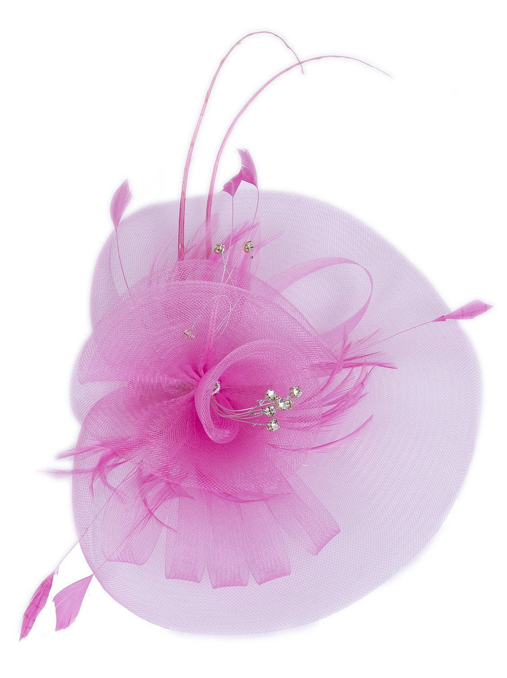 [Australia] - VIJIV Women Vintage Derby Fascinator Hat Pillbox Headband Feather Cocktail Tea Party One Size Pink 