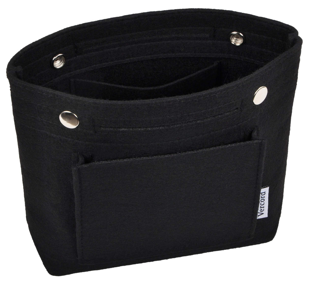  Vercord Felt Purse Insert Organizer 26 19 Toiletry Pouch Insert  with D Ring Attach Chain Strap Black S : Clothing, Shoes & Jewelry