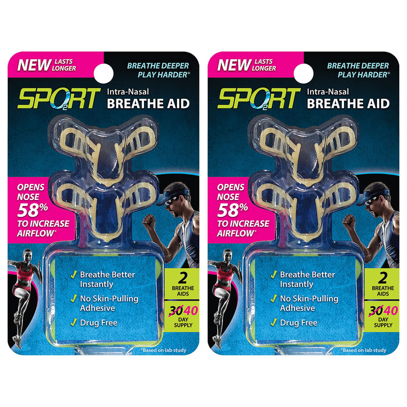 [Australia] - Sport Intra-Nasal Breathe Aids from SleepRight Breathing Aids for Sports Nasal Dilator for Athletes (2-Pack) 