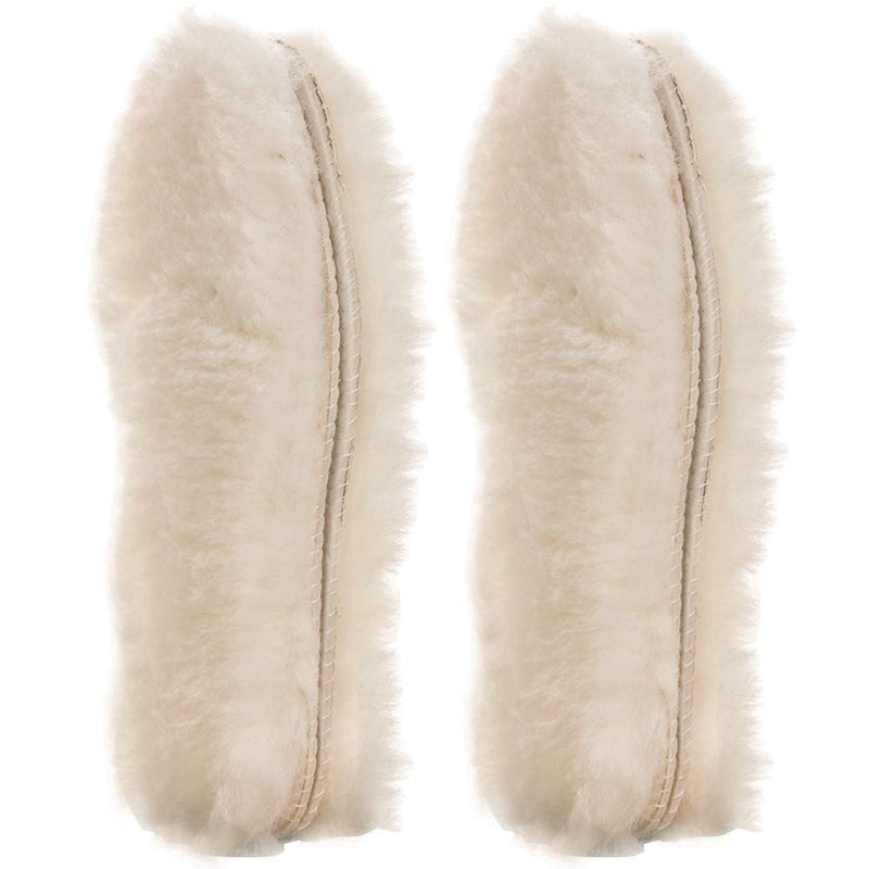 [Australia] - [2 Pair]Real Pure Sheepskin Luxury Insoles Sheepskin Lambswool Blended Shoe Insoles | Durable & Fluffy Perfect for Flat, Beige, [2-Pairs]US 9 
