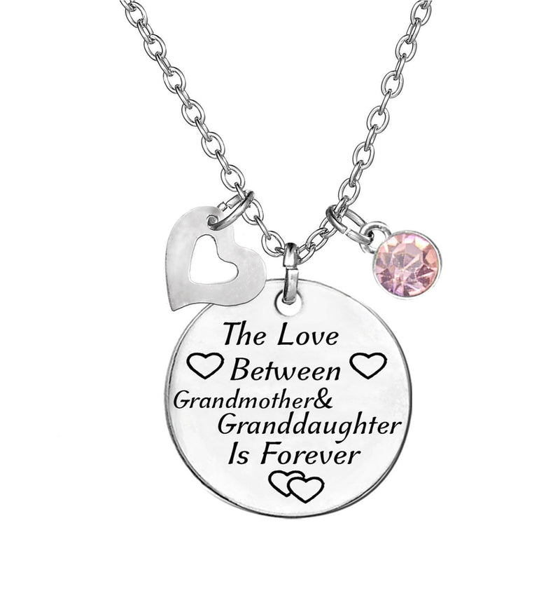 [Australia] - TISDA Birthstone Crystals Necklace,The Love Between Grandmother and Granddaughter is Forever Necklace Family Jewelry October 