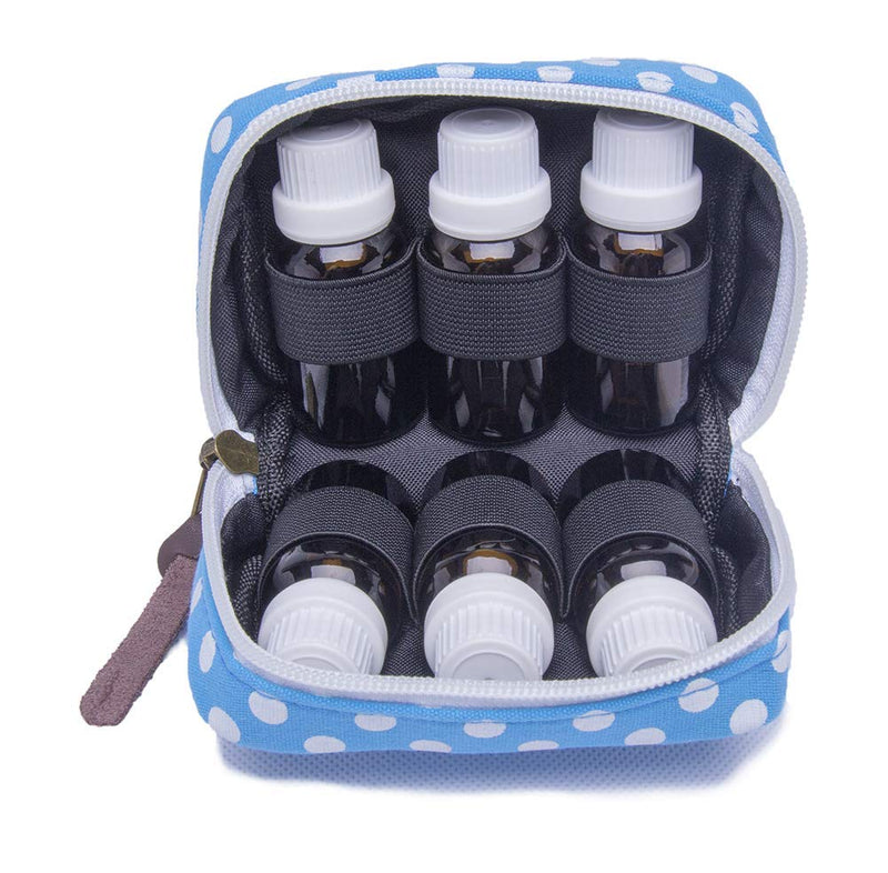 [Australia] - 2 Pack Essential Oil Carrying Case 6 Bottles Travel Fit For Purse Makeup Bags Hold 5ml,10ml,15ml(Multiple Colors) 2Pack 1Pack Blue+1Pack Green 