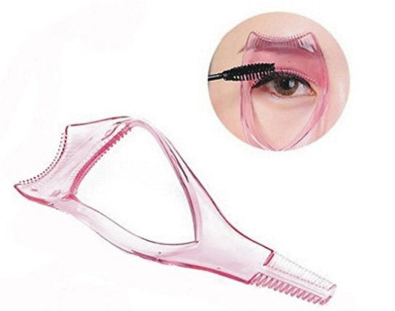 [Australia] - 2PCS Pink Plastic Makeup Upper Lower Eye Lash Mascara Applicator Guard With Lah Comb Eyelashes Curlers Applicators 