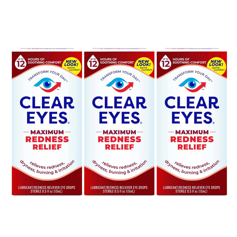 [Australia] - Clear Eyes Maximum Redness Eye Relief Eye Drops, 0.5 Fl Oz, Pack of 3 0.5 oz 0.5 Fl Oz (Pack of 3) 