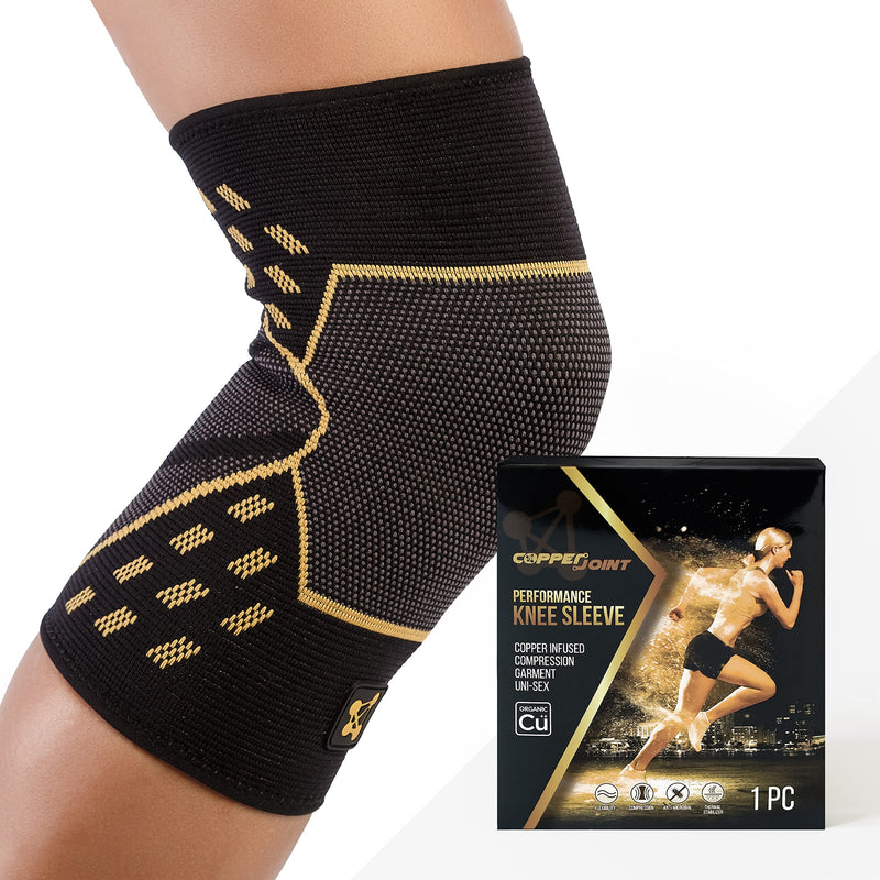 [Australia] - Knee Compression Sleeve PRO for Men & Women - Knee Brace For weightlifting, Sports Injury & Knee Support - Helps Blood Flow, Pain Relief & Management - Copper-Infused Nylon by CopperJoint (Large) Large Knee Sleeve PRO 