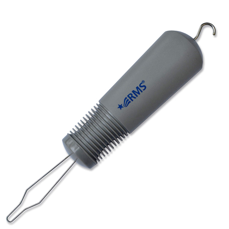 [Australia] - RMS Button Hook with Zipper Pull - Button Assist Device with Comfort & Wide Grip, Shirt & Coat Buttoning Aid Ideal for Limited Dexterity Caused by Arthritis (Grey) 