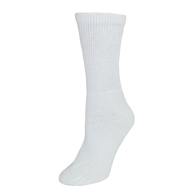[Australia] - CTM® Women's Diabetic Crew Socks (3 Pair Pack) White 