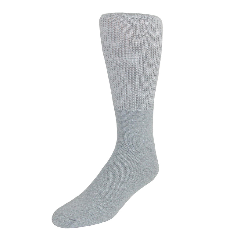 [Australia] - CTM® Men's Extended Size Diabetic Crew Socks (3 Pair Pack) Grey 