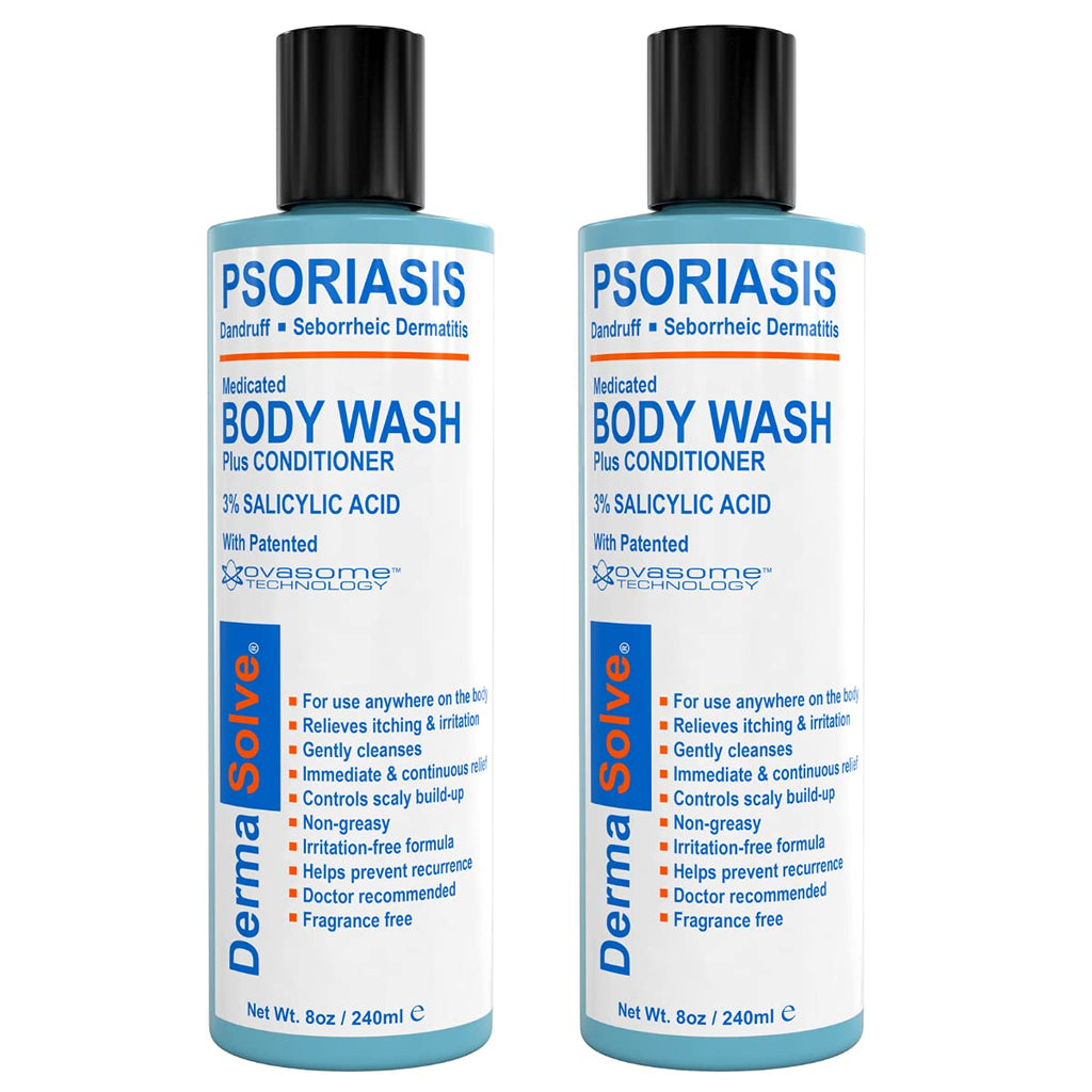 [Australia] - Psoriasis Body Wash by DermaSolve (2-Pack) | Psoriasis, Eczema, Seborrheic Dermatitis - Proven to Provide Relief from Dry Itchy Red Flaky Scaly and Inflamed Skin - Doctor Recommended (8.0 oz each) 