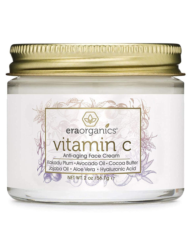 [Australia] - Era Organics Vitamin C Face Cream - Super Revitalizing Hyaluronic Acid Vitamin C Moisturizer For Face & Neck, Face Brightening Cream With Kakadu Plum, Jojoba Oil, Vitamin E For Wrinkles, Fine Lines 