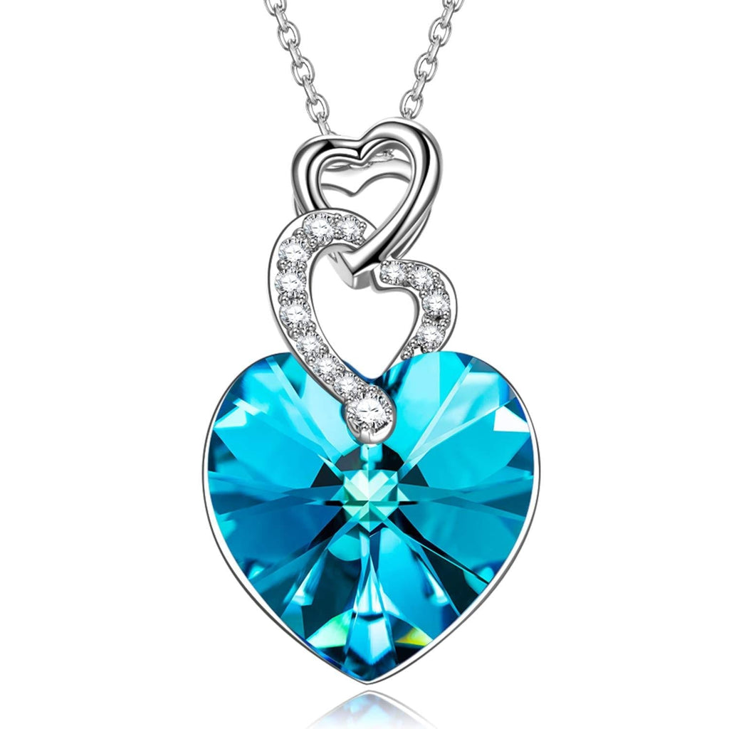 [Australia] - Kate Lynn Jewelry for Women Heart to Heart Pendant Necklaces Crystals from Swarovski Necklaces for Mom Christmas Birthday Gifts for Her 17"+2" with Gift Box ❤️gifts for women❤️ 