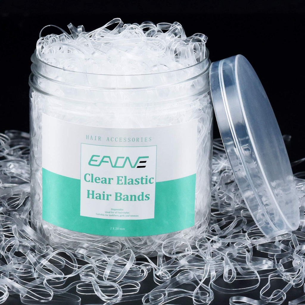 [Australia] - EAONE 1500Pcs Clear Hair Bands Baby Hair Ties Tiny Elastics Rubber Bands for Hair with Box Packaged 1500 Pieces 
