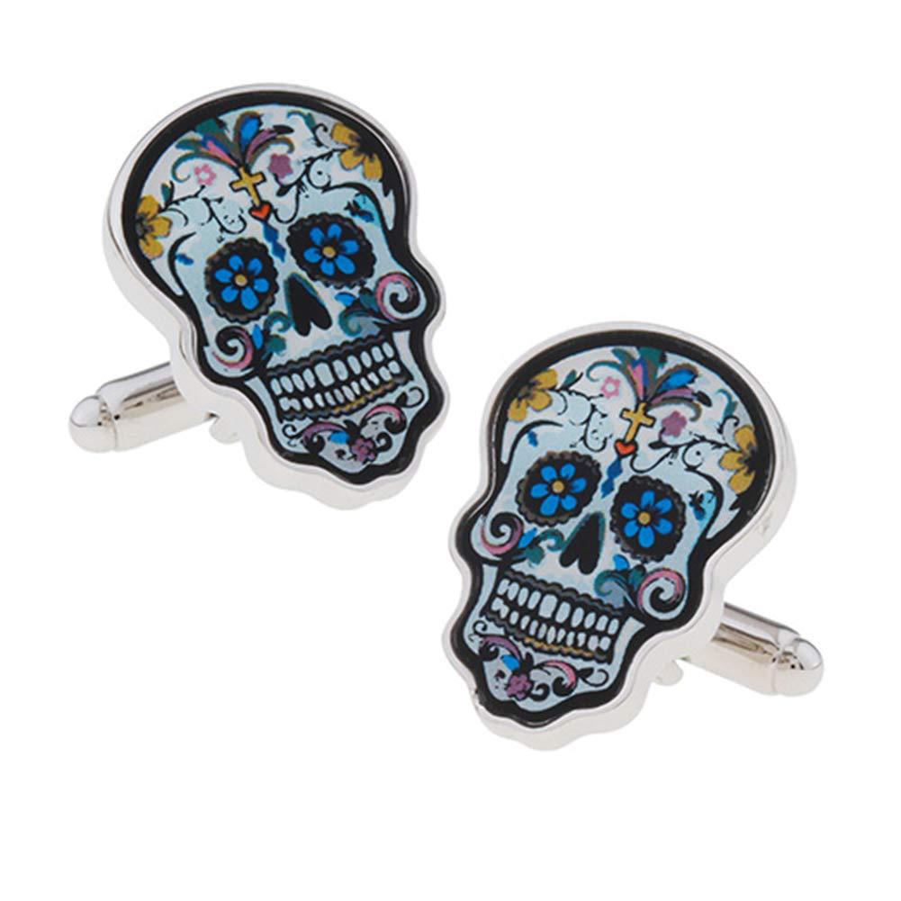 [Australia] - Day of The Dead Skull Cufflinks Shirt Cuff Links Style1 