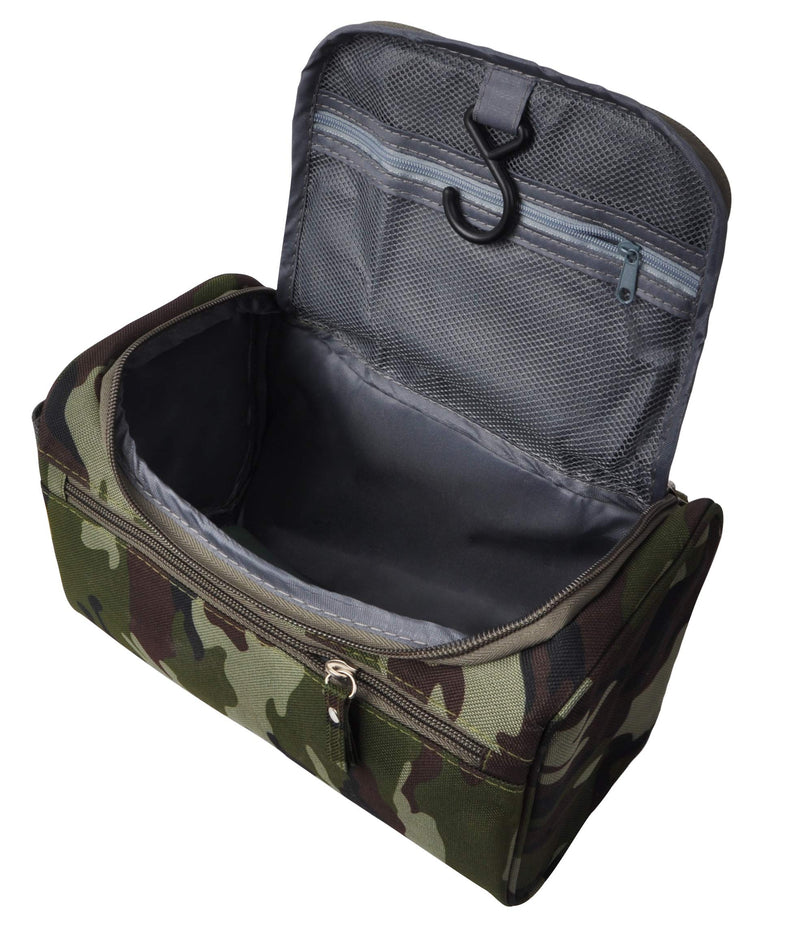 [Australia] - Vercord Mens Toiletry Bag Wash Travel Small Shaving Dop Kit Shower Bathroom Ditty Hygiene Bag Camo Dark Green 