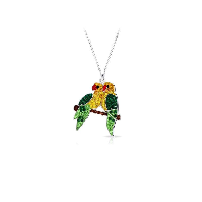 [Australia] - Crystal Scarlet Macaw Bird Parrot Pendant Necklace, Never Rust 925 Sterling Silver for Women, Girls & Teens, Natural & Hypoallergenic Chain with Free Breathtaking Gift Box for Special Moments of Love 