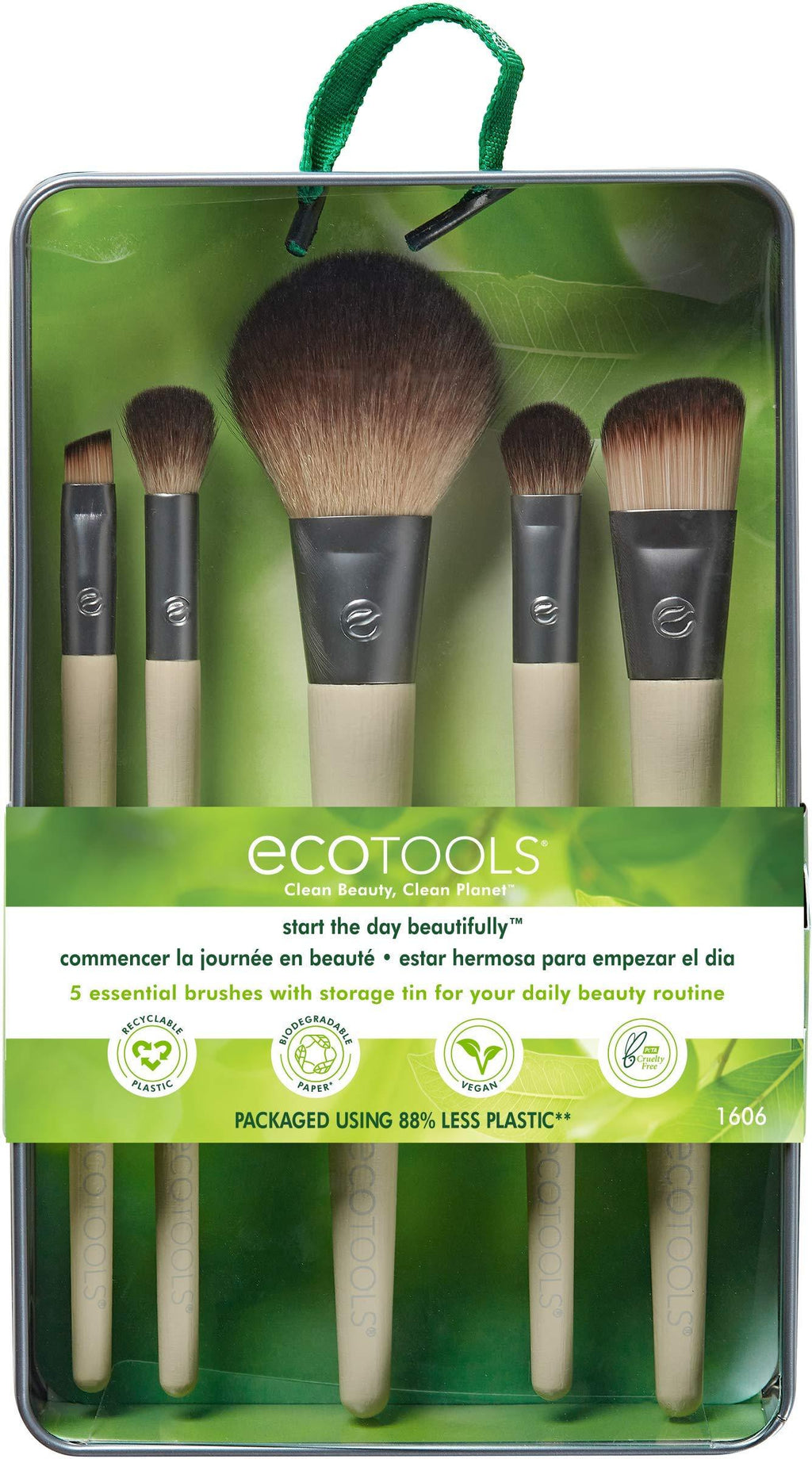 [Australia] - EcoTools Makeup Brush Set for Eyeshadow, Foundation, Blush, and Concealer, Set of 5 