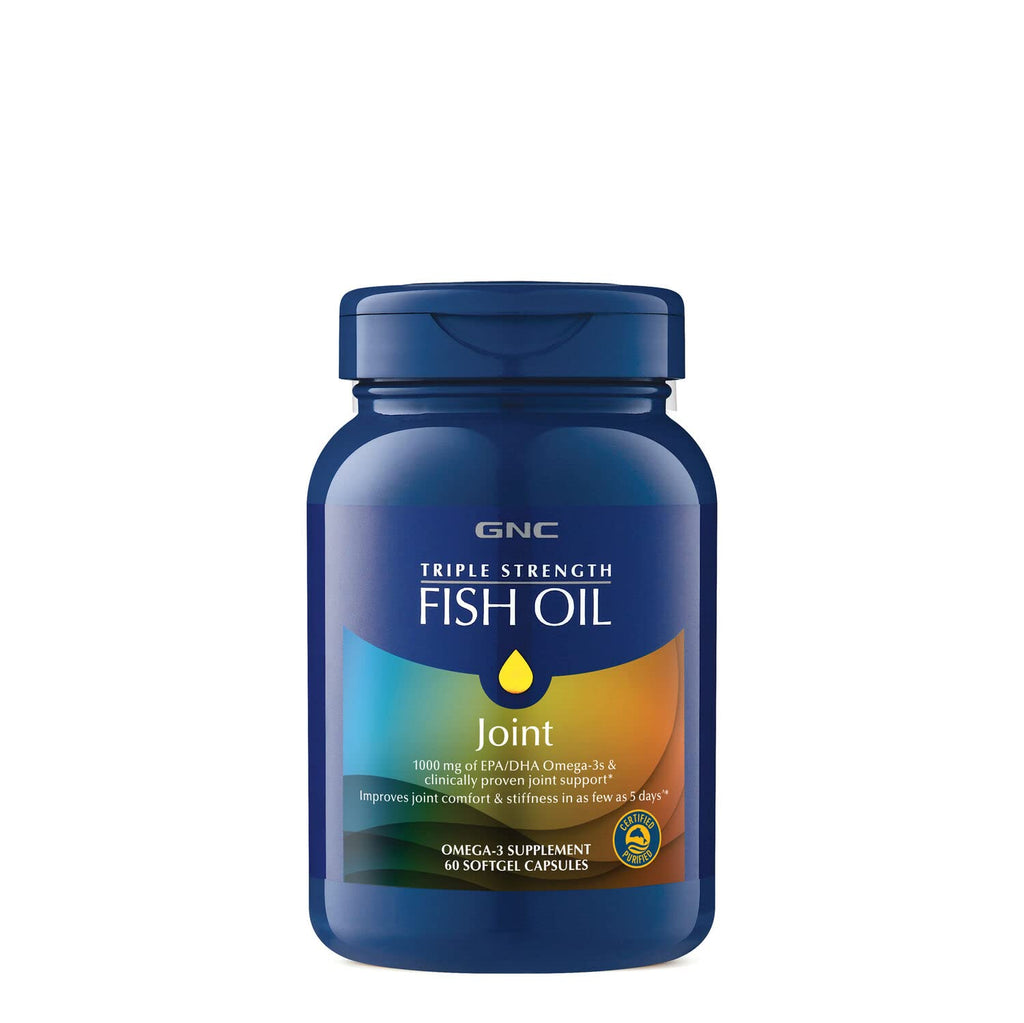 [Australia] - GNC Triple Strength Fish Oil Plus Joint | 1000 mg of EPA/DHA Omega-3s, Improves Joint Comfort and Stiffness | 60 Softgels 