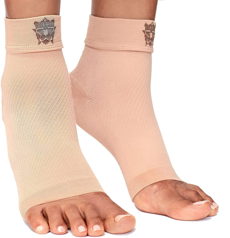 [Australia] - Bitly Plantar Fasciitis for Women & Men Socks Foot & Ankle Compression Sleeve, Nude, XL X-Large Beige 1 