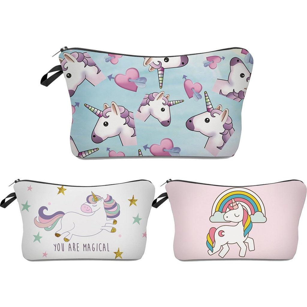 [Australia] - Unicorn Makeup Bag,Deanfun 3pcs/set Super Funny 3D Printing women cosmetic bag Multifuncition Pencil Holder (HZBTZ4) HZBTZ4 