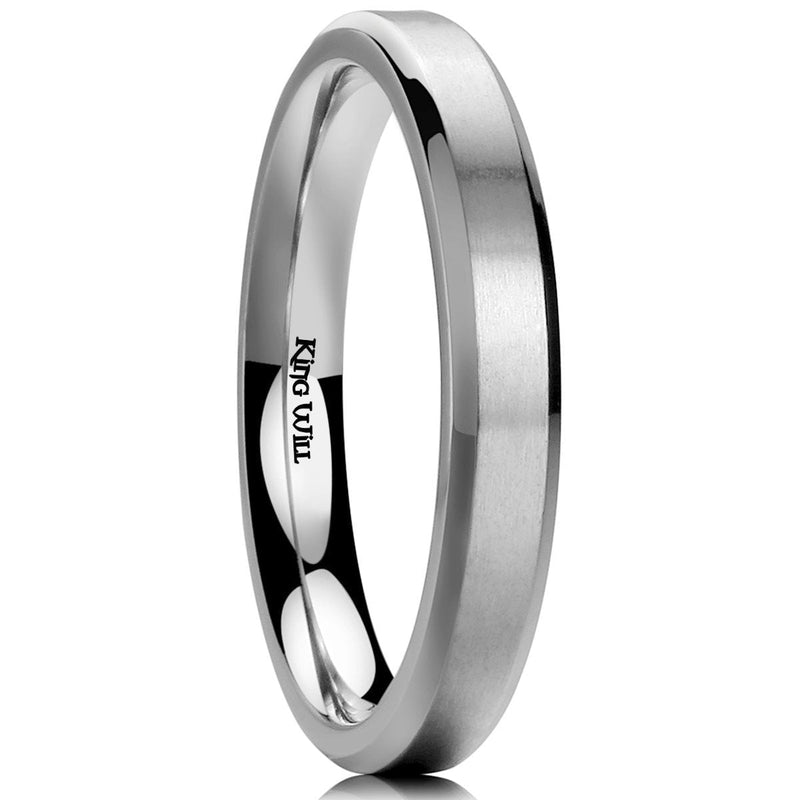 [Australia] - King Will Basic 3mm 5mm 6mm 7mm 8mm 9mm Titanium Ring Matte Finished Wedding Band Comfort Fit Beveled Edge 5 