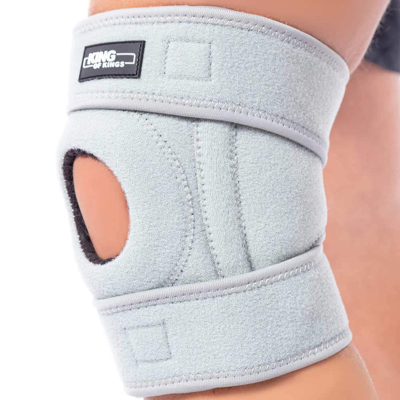 [Australia] - Patella Knee Brace for Arthritis Pain and Support with Side Stabilizers for Meniscus Tear, Women, Men, Acl, Running, Mcl, Tendonitis, Athletic, Lcl - Adjustable Neoprene Open Knee Sleeve -Grey Grey 