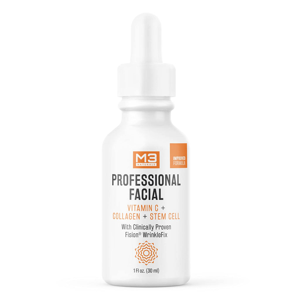 [Australia] - M3 Naturals Vitamin C Serum for Face Infused with Collagen, Hyaluronic Acid, Stem Cell, Vitamin E, Witch Hazel - Anti Aging Serum with Clinically Proven Fision Wrinkle Fix - Facial Skin Care 1 fl oz 