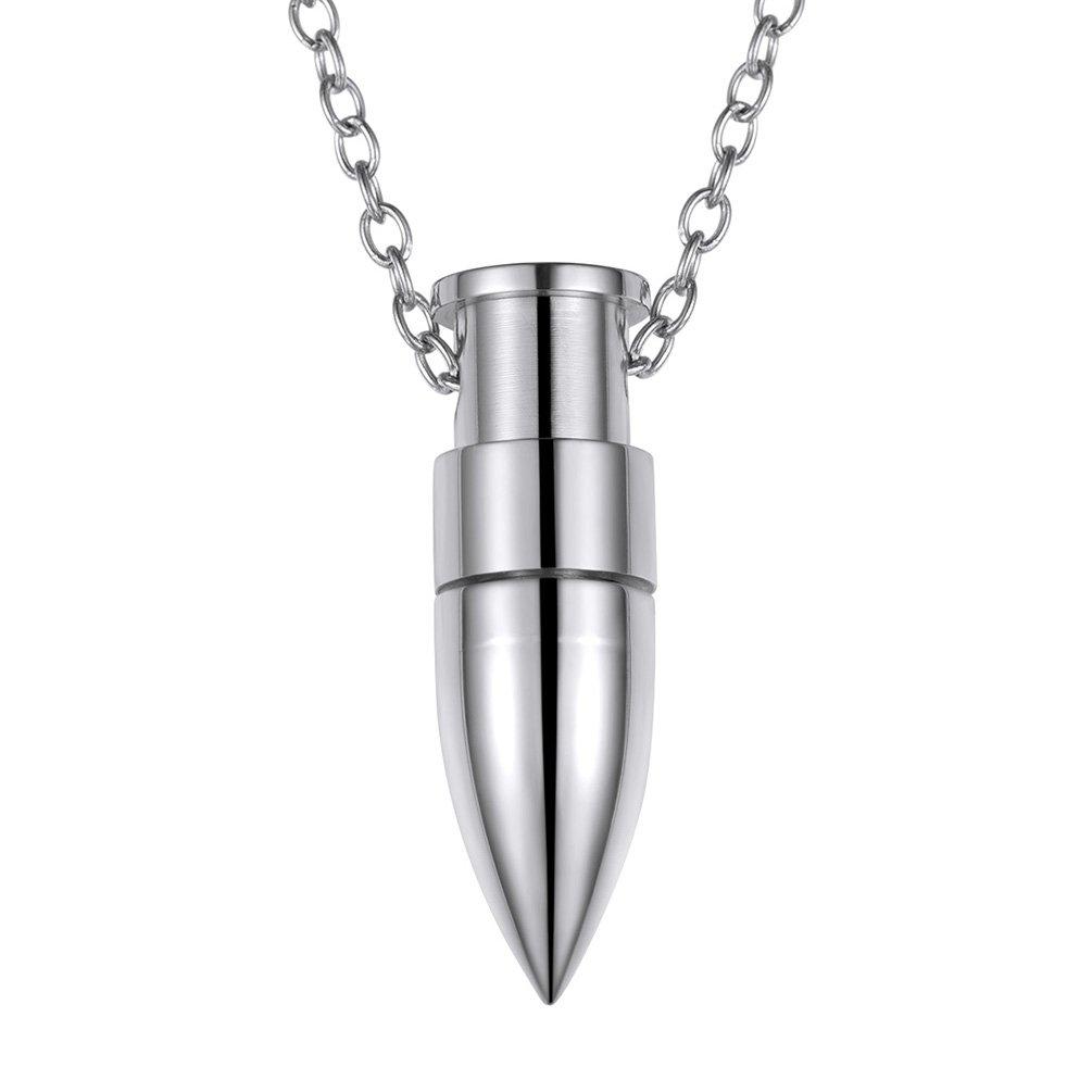 [Australia] - PROSTEEL Bullet Necklace,Bottle Necklace,Men Jewelry,Pendant & Chain,Protection Symbol,Military Army Charm Jewelry,Gift for Man,18K Gold Plated,Stainless Steel,22''+2'' stainless-steel 