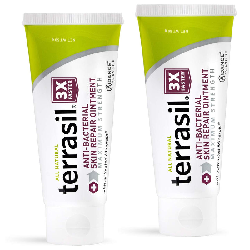 [Australia] - Antibacterial Skin Repair Max 3X Natural Ingredients - For Fissures Folliculitis Angular Cheilitis Impetigo Chilblains Lichen Sclerosus Cellulitis 50gm Max 2-pack by Terrasil 