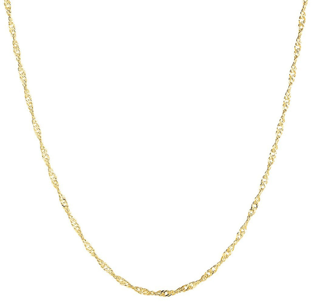 [Australia] - Goldenchen Fashion Gold Plated 1.5mm 18Inch Wave Chain Necklace Jewelry (Gold) 