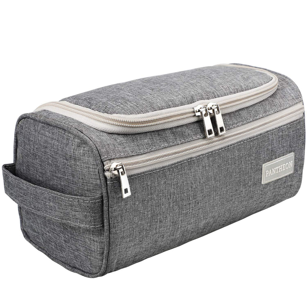 [Australia] - Pantheon Men's Toiletry Bag - Toiletry Organizer Wash Bag Hanging Dopp Kit Shaving Kit Travel for Bathroom Shower (Gray) Grey 