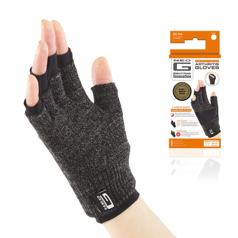 [Australia] - Neo G Arthritis Gloves – Support for Rheumatoid arthritis, RSI, Joint Pain, Dual Layer System for optimum mobility, flexibility, warmth and comfort – Class 1 Medical Grade - 1 pair – Medium - Black Medium: 19 - 21 cm / 7.5 - 8.3 In 