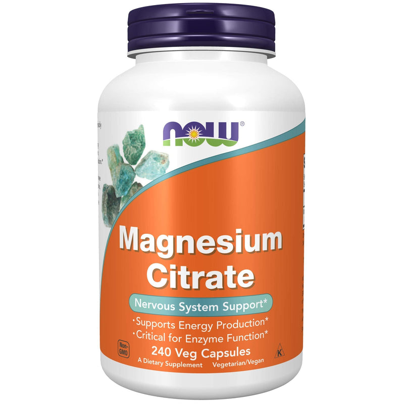 [Australia] - NOW Supplements, Magnesium Citrate, Enzyme Function*, Nervous System Support*, 240 Veg Capsules 