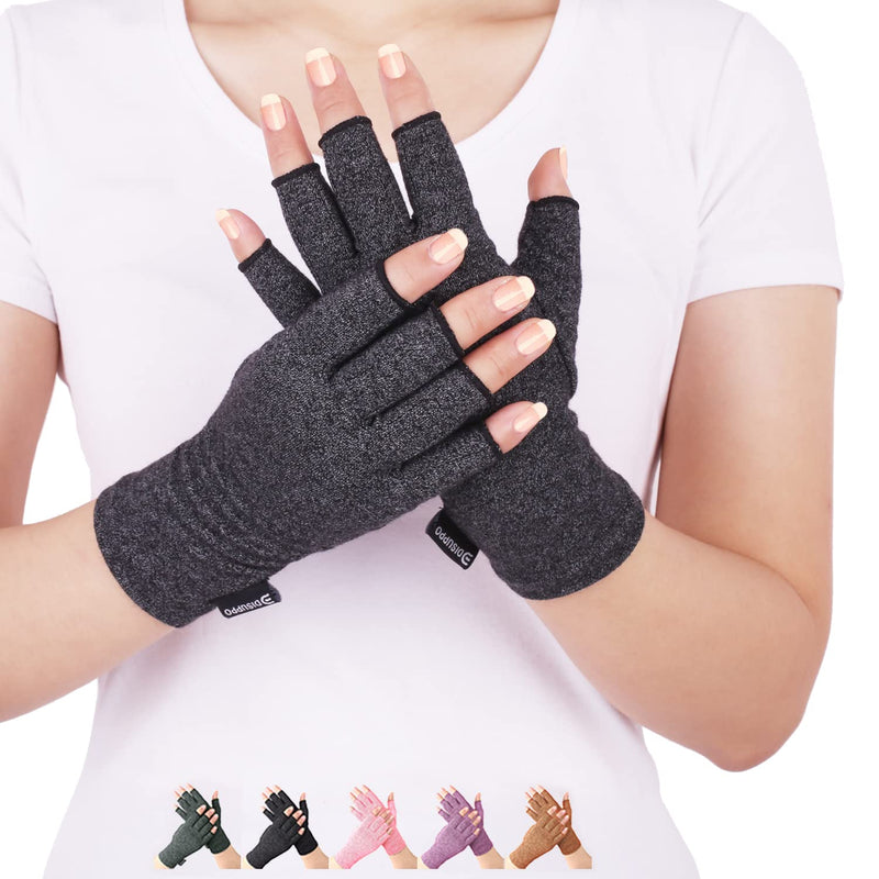 [Australia] - DISUPPO Arthritis Compression Gloves Relieve Pain from Rheumatoid, RSI,Carpal Tunnel, Hand Gloves Fingerless for Computer Typing and Dailywork, Support for Hands and Joints (M, Black) Medium (Pack of 1) 