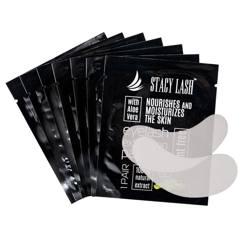 [Australia] - 100 Pairs Set Premium Under Eye Gel Pads for Eyelash Extension - Lint Free Patches with Vitamin C and Aloe Vera by Stacy Lash supplies and Beauty tools - Hydrogel Eye Pads - Skin Moisturizes 