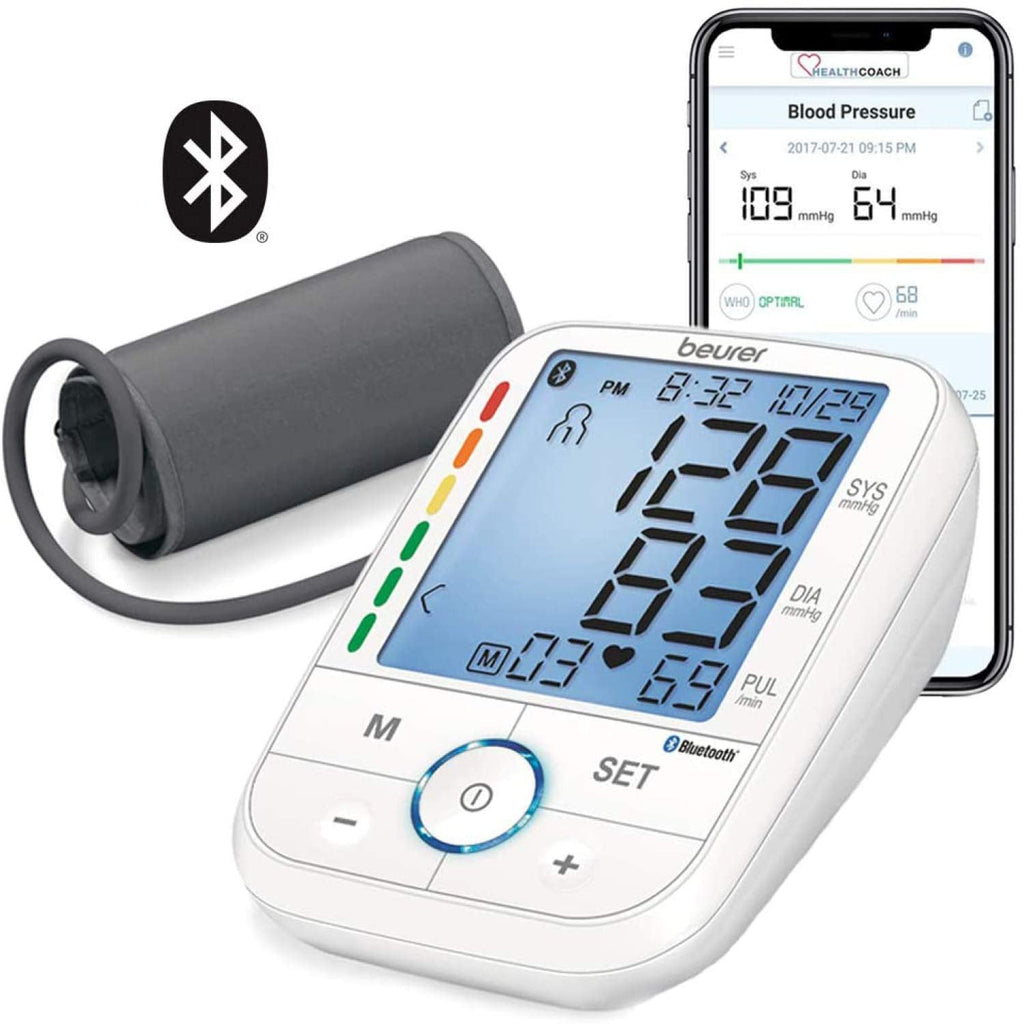 [Australia] - Beurer BM67 Upper Arm Blood Pressure Monitor, Large Cuff, Automatic & Digital, XL LCD Display, Bluetooth with App, Home Use BP Machine Kit | Patented Technology, White BM67 - Bluetooth + Backlit Display 