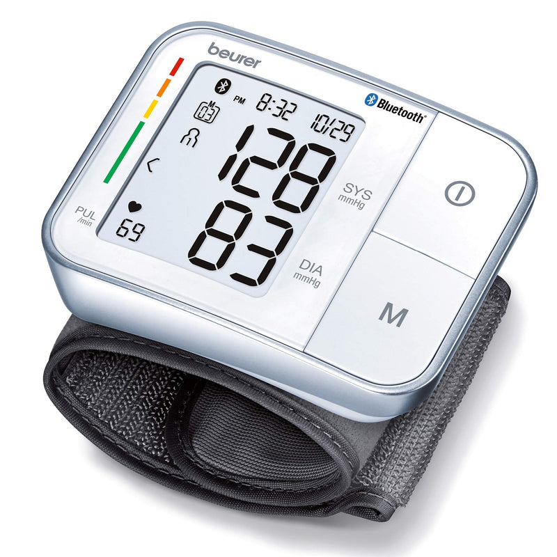[Australia] - Beurer BC57 Wrist Blood Pressure Monitor – Automatic Wrist Blood Pressure Cuff - Bluetooth – 120 Memory Spaces with Irregular Heart Rate Detection, Large Display, Resting Indicator, Storage Case 