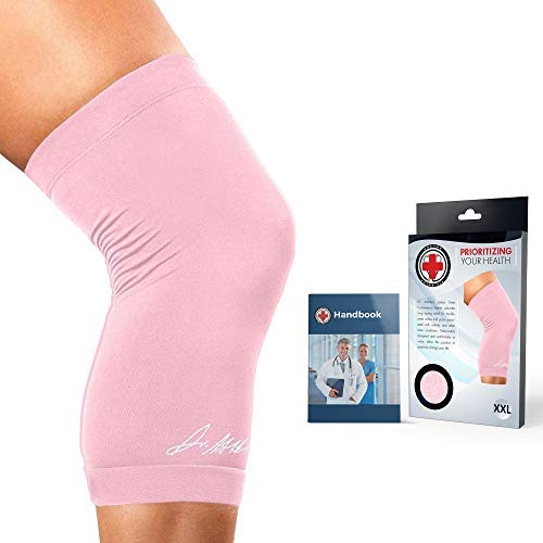 [Australia] - Doctor Developed Ladies Pink Knee Brace / Knee Compression Sleeve / Knee Support for Women & Doctor Written Handbook -Guaranteed relief for Arthritis, Tendonitis, Injury support, & Running (X-Large) X-Large 