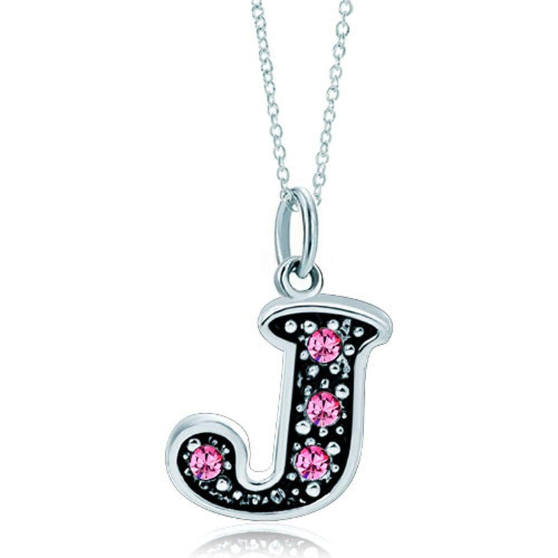 [Australia] - LovelyJewelry Pink Letter A-Z Alphabet Initial Charms Bead Necklace Pendant J 