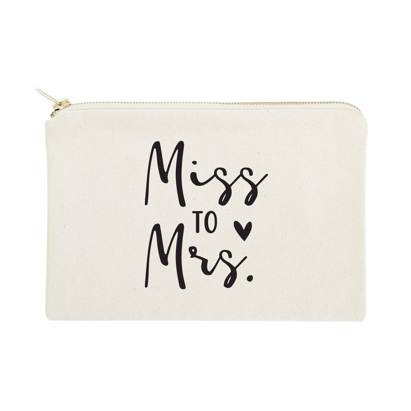 [Australia] - The Cotton & Canvas Co. Miss to Mrs. Wedding Cosmetic Bag, Bridal Party Gift and Travel Make Up Pouch Miss to Mrs. 