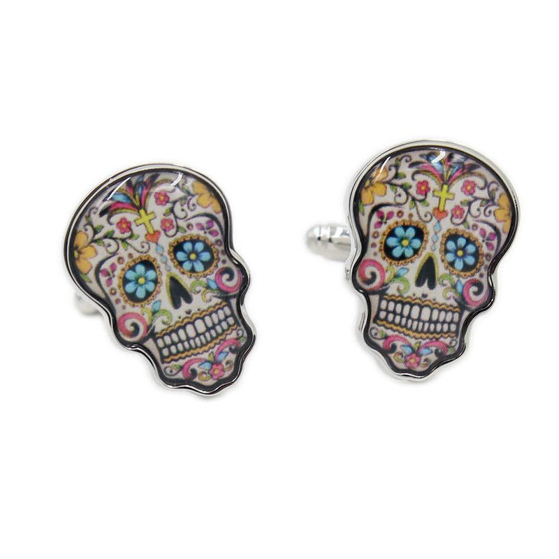 [Australia] - Day of The Dead Skull Cufflinks Shirt Cuff Links Style2 