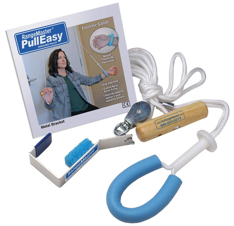 [Australia] - RangeMaster PullEasy Shoulder Pulley with Patient Guide │Physical Therapy Shoulder Pulley │ Aids with Shoulder Surgery Recovery │ Grip-Free Hold │ Metal Bracket Door Attachment 