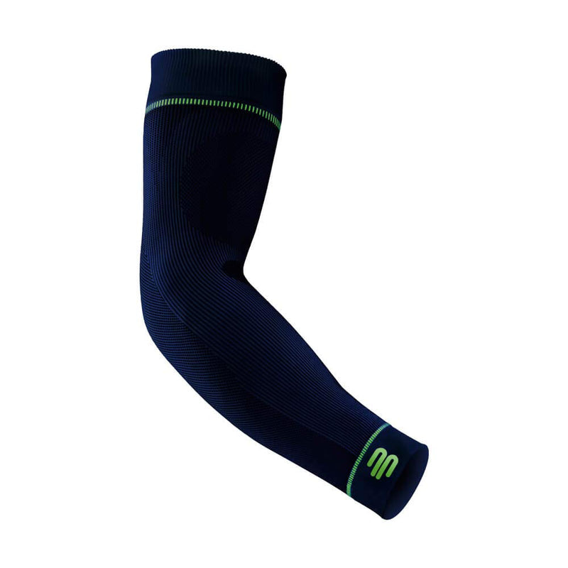 [Australia] - Bauerfeind Sports Compression Arm Sleeves (1 Pair) - Gradient Compression to Improve Oxygen and Blood Circulation in Arms - Air Knit Fabric Breathable, Durable, Washable (Navy, Small/Short) 