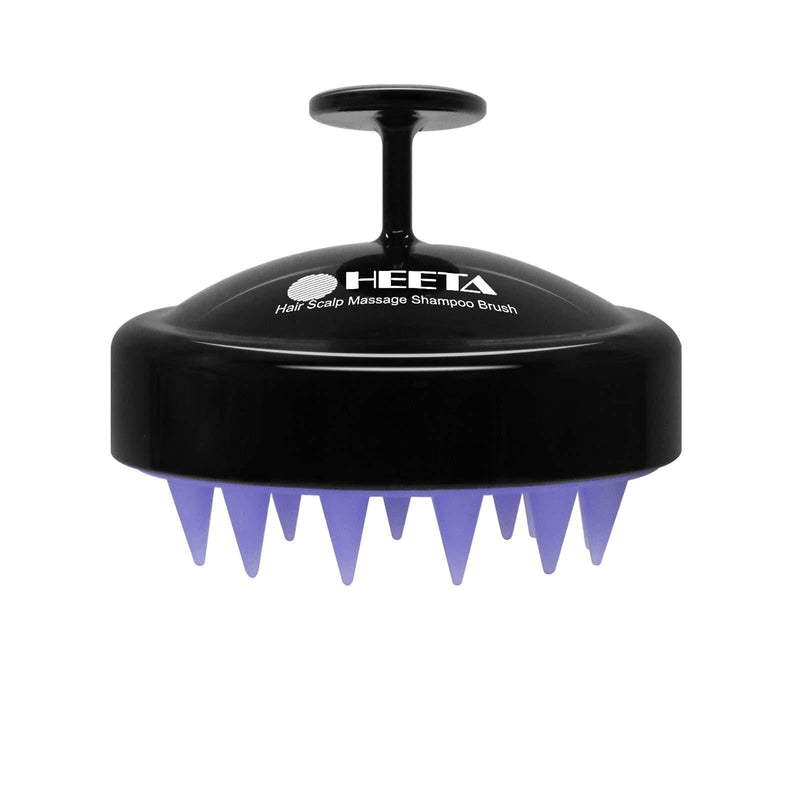 [Australia] - Hair Shampoo Brush, HEETA Scalp Care Hair Brush with Soft Silicone Scalp Massager (Black) Black 
