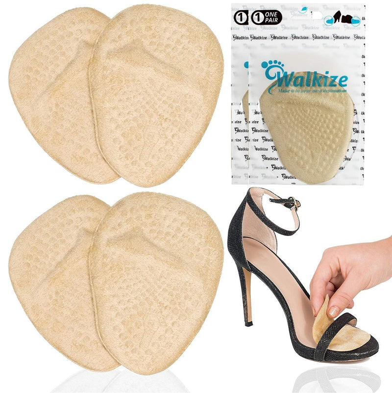[Australia] - Metatarsal Pads | Metatarsal Pads for Women | Ball of Foot Cushions (2 Pairs Foot Pads) All Day Pain Relief and Comfort One Size Fits Shoe Inserts for Women (Beige) Beige 