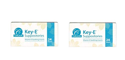 [Australia] - Carlson Labs Key-E Suppositories Vitamin E Soothing Inserts (2 Packages of 24 Inserts, 48Count) 24 Count (Pack of 2) 
