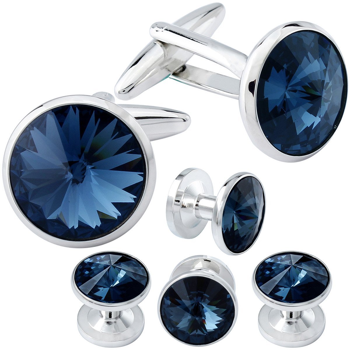 Blue Swarovski Crystal Cufflinks