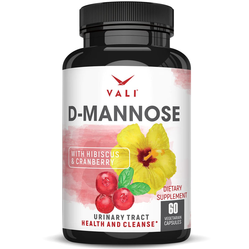 [Australia] - VALI D-Mannose 1000mg Urinary Tract Health Formula. Organic Cranberry Fruit Powder & Hibiscus. Healthy Bladder, Natural Cleanse, Fast Detox Flush, Herbal UT Function Support Pills. 60 Veggie Capsules 