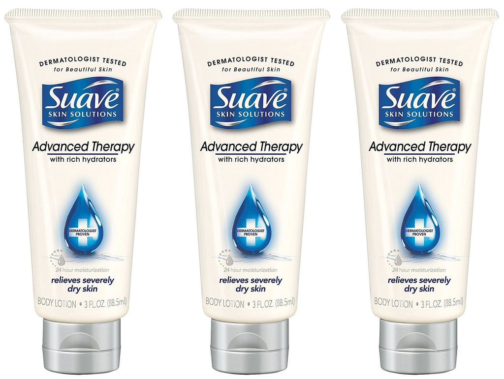 [Australia] - Suave Skin Solutions Body Lotion - Advanced Therapy - For Severely Dry Skin - Net Wt. 3 FL OZ (88.5 mL) 