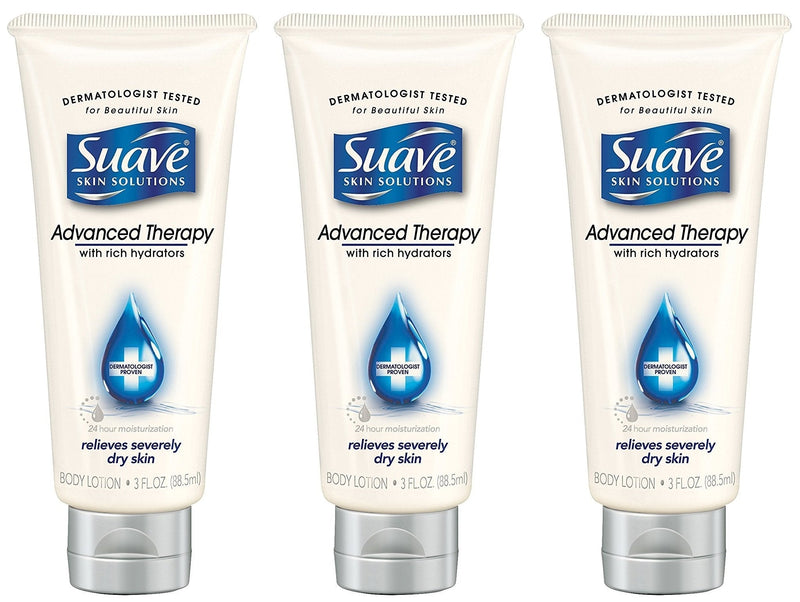 [Australia] - Suave Skin Solutions Body Lotion - Advanced Therapy - For Severely Dry Skin - Net Wt. 3 FL OZ (88.5 mL) 