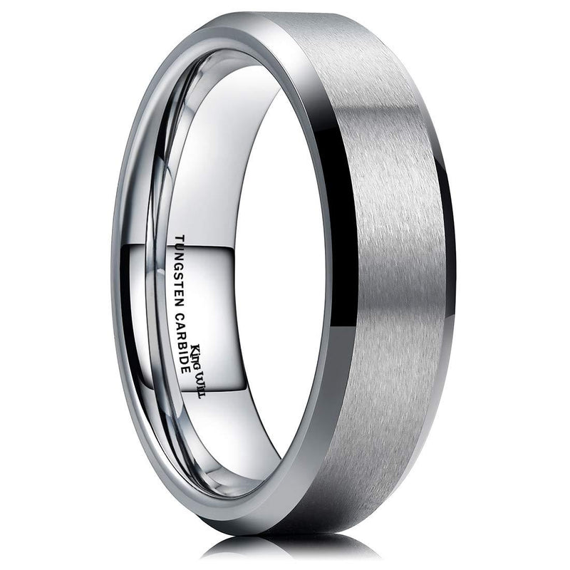 [Australia] - King Will Basic Wedding Band For Men Tungsten Carbide Ring Engagement Ring Comfort Fit Beveled Edges 6mm 4 